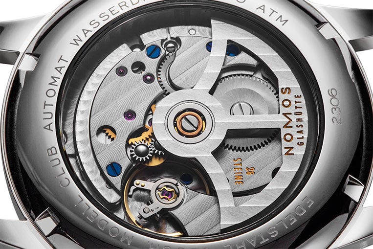 The Zeta movement inside is designed and built in-house by Nomos
